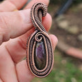 Violeta- purple flash Labradorite and copper pendant necklace