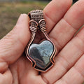 Heavy Heart - Hematite Copper Heart Pendant necklace