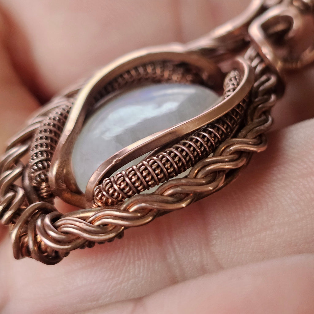Rainbow Moonstone pendant necklace