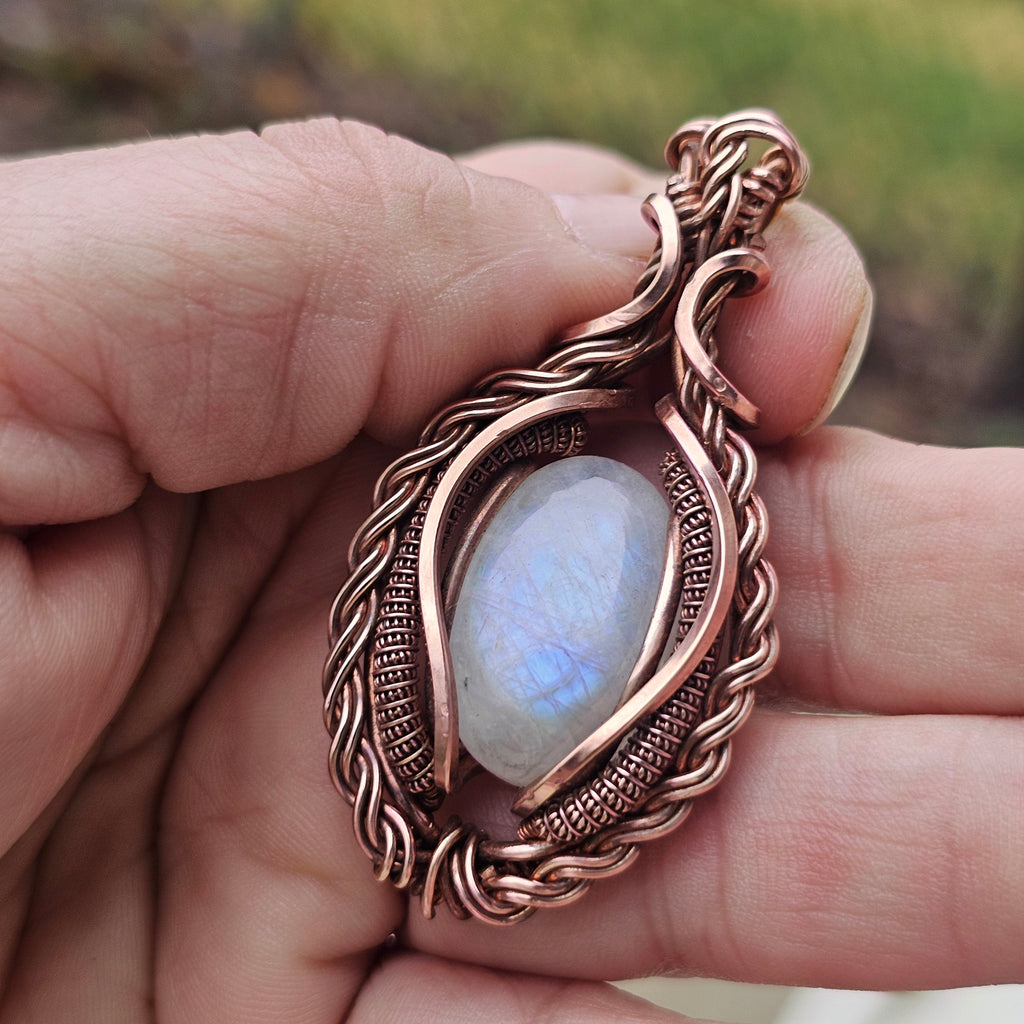 Rainbow Moonstone pendant necklace