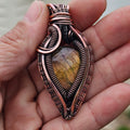 Golden Dawn- Labradorite and copper pendant necklace