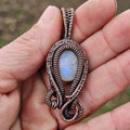 Lunara- Rainbow Moonstone pendant necklace