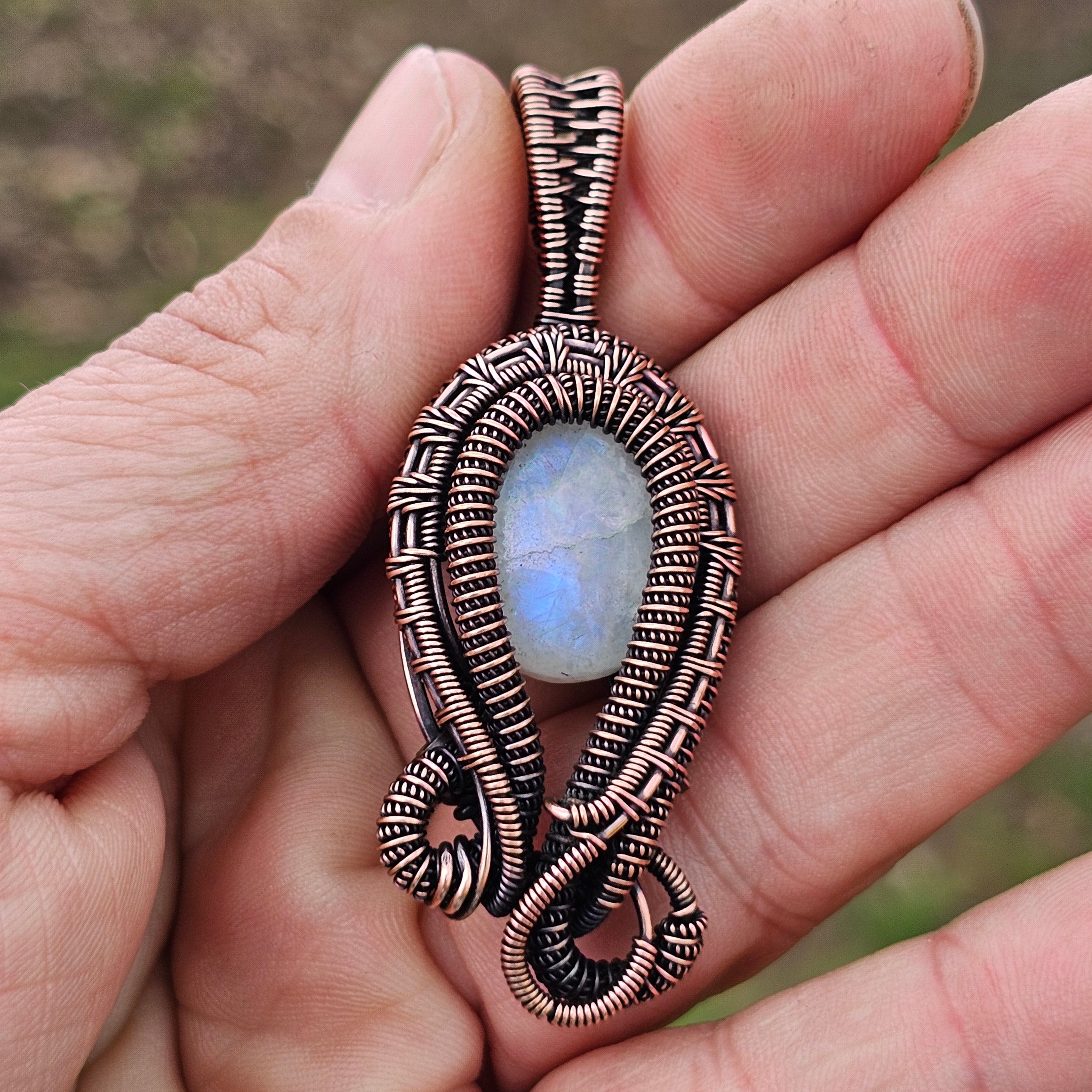 Lunara- Rainbow Moonstone pendant necklace