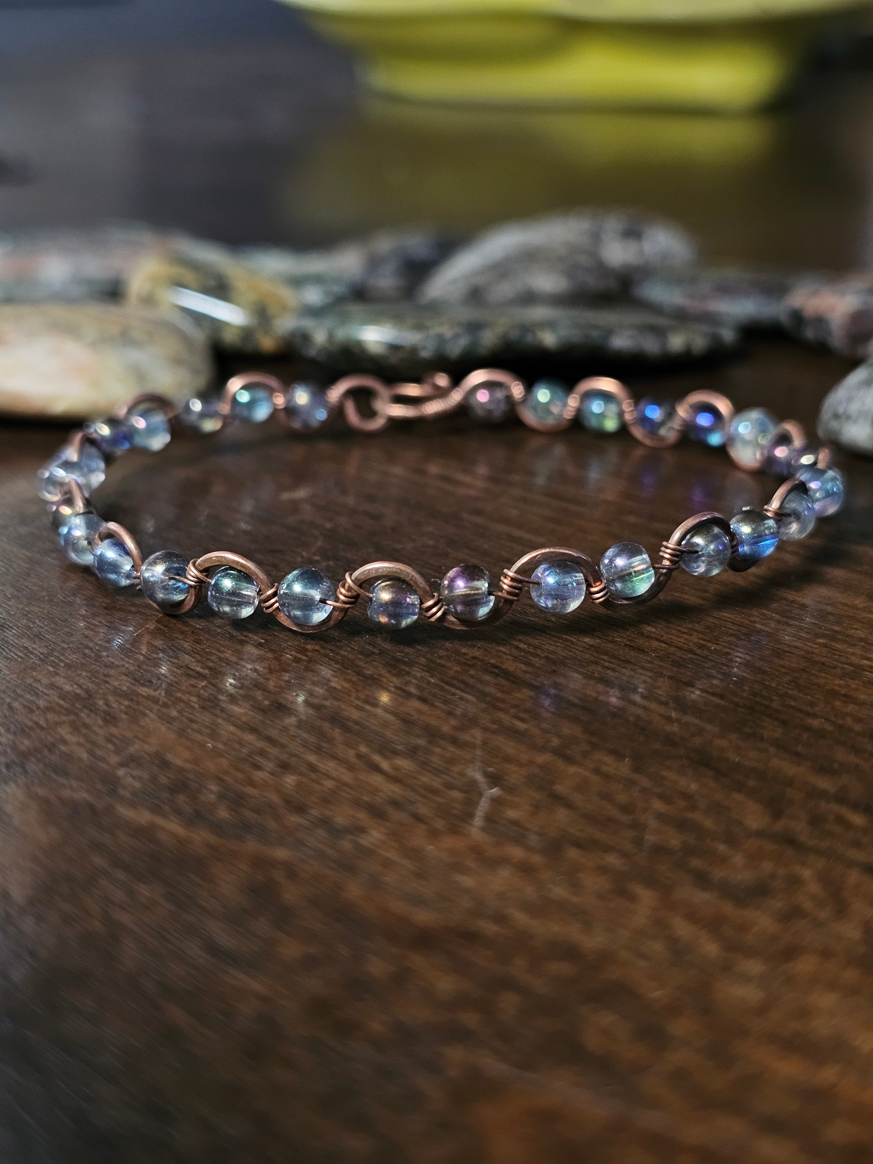 Double wave copper bracelet