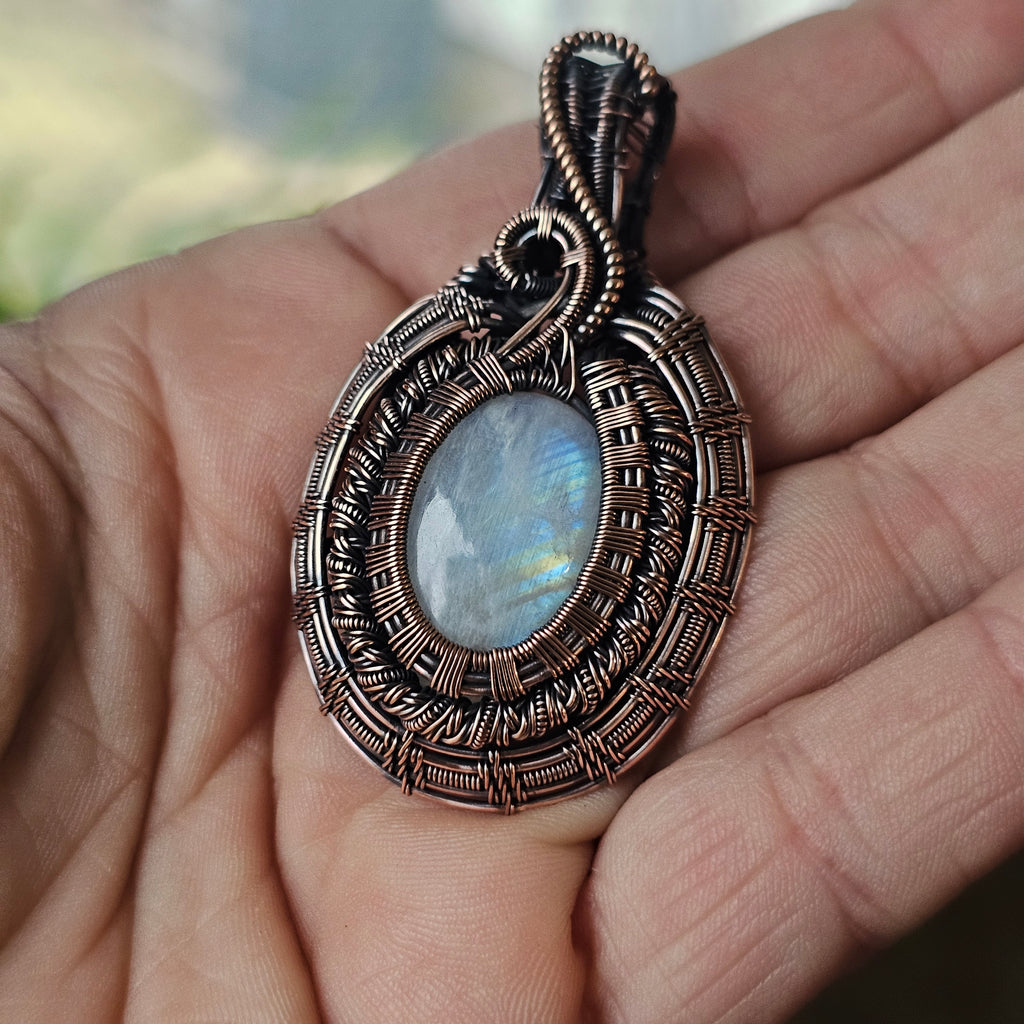 RainbowMoonstone pendant necklace