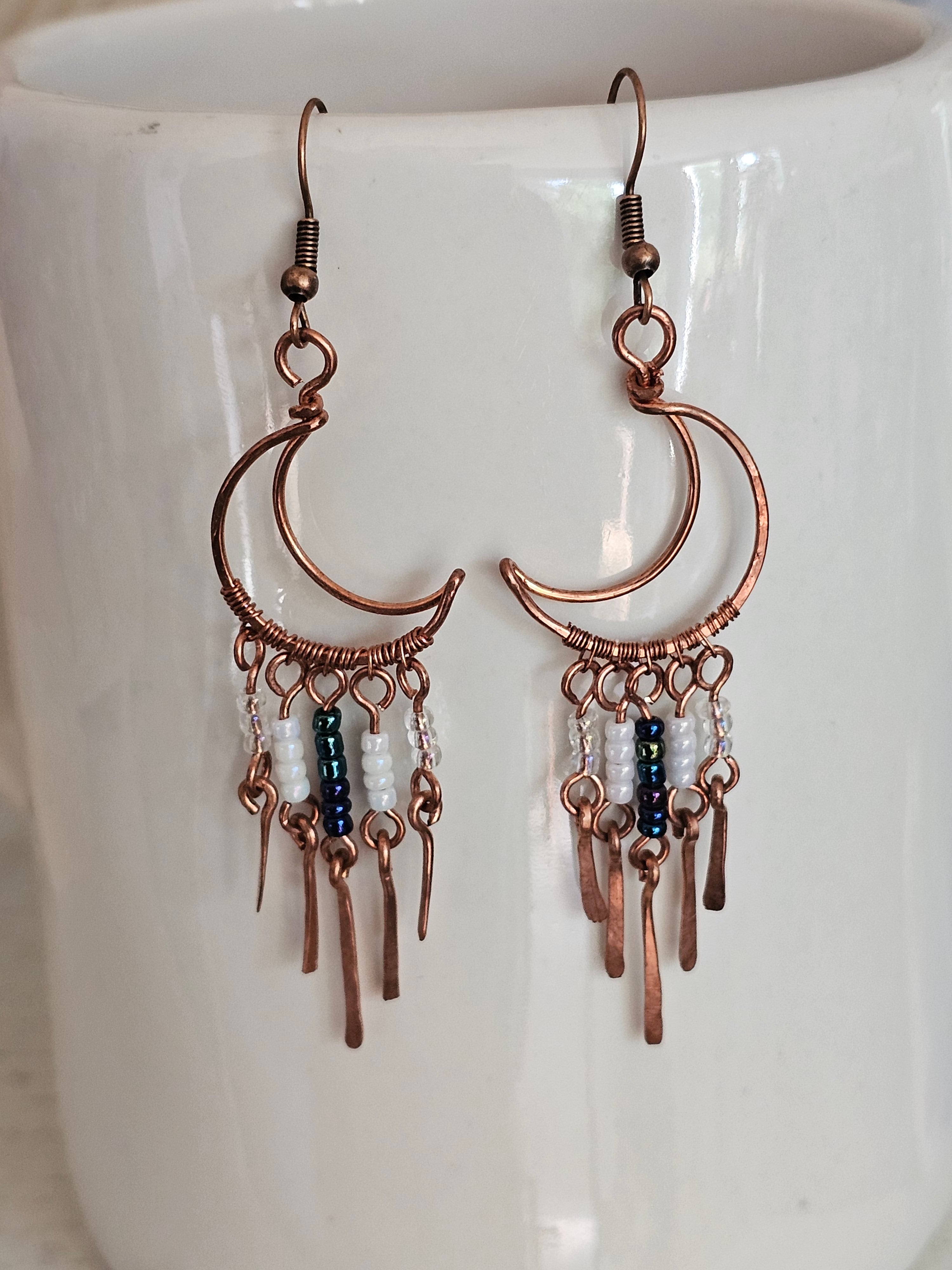 Moon dangle earrings