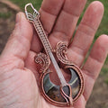 Polychrome Jasper Guitar pendant necklace