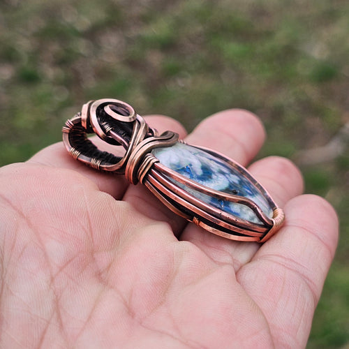 After the Rain- Plume Agate Doublet pendant necklace