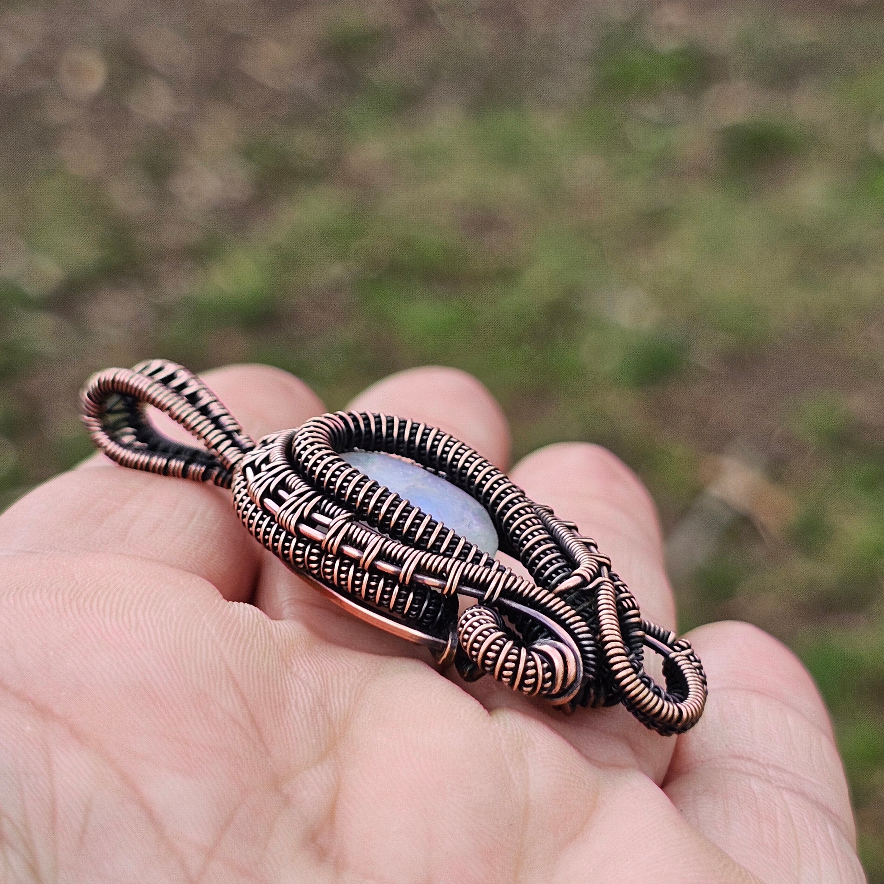 Lunara- Rainbow Moonstone pendant necklace