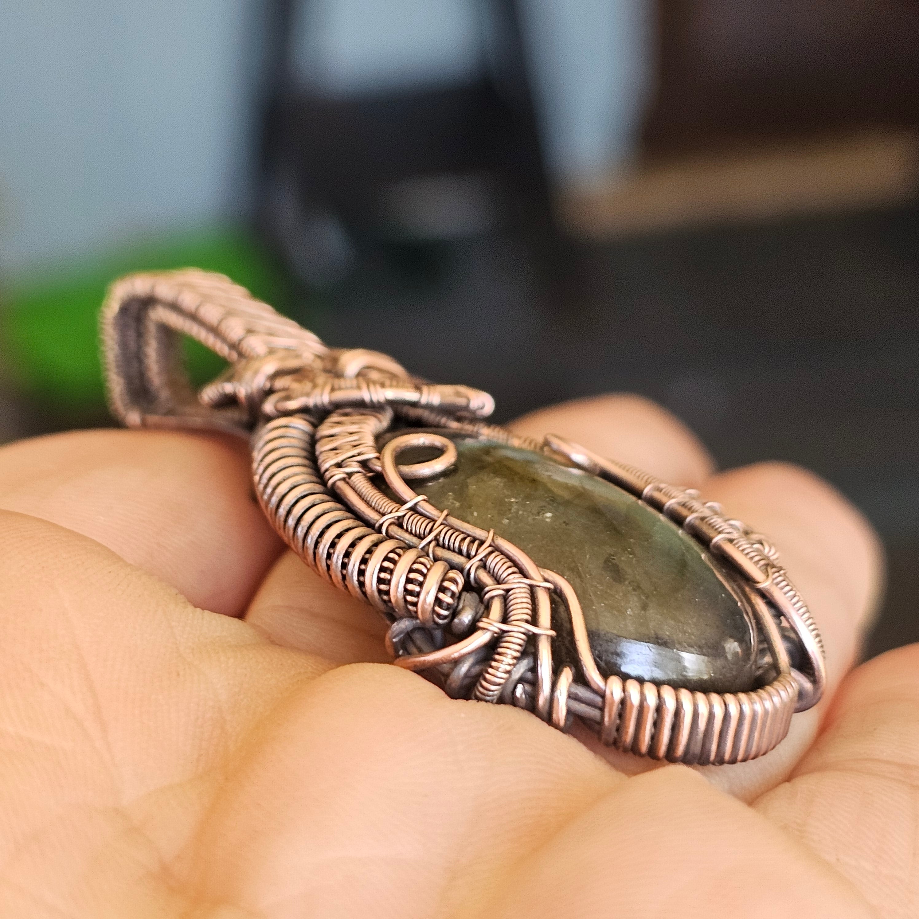 Labradorite copper pendant