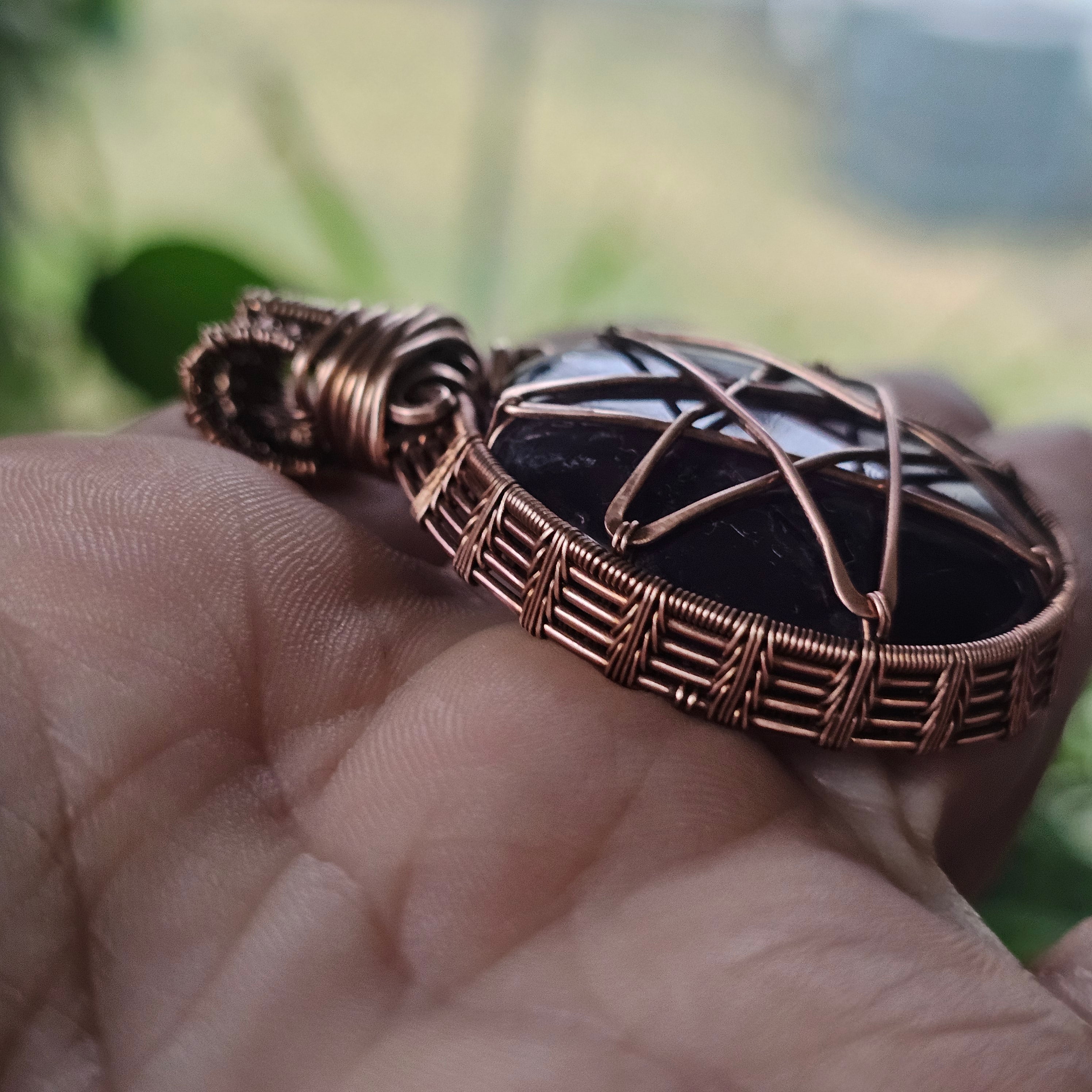 Elven Star- trapiche amethyst protection amulet necklace