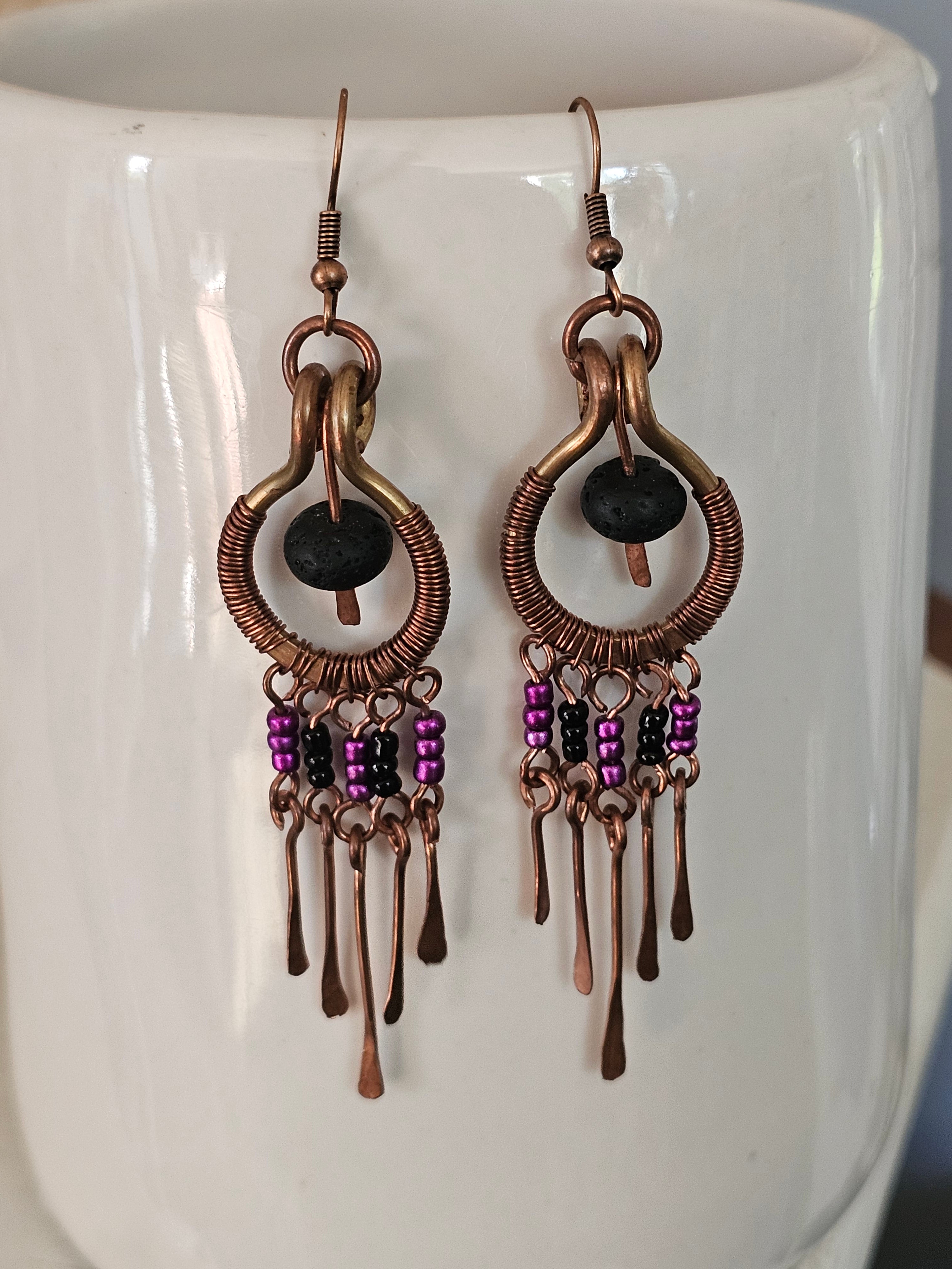 Dark drip dangle earrings