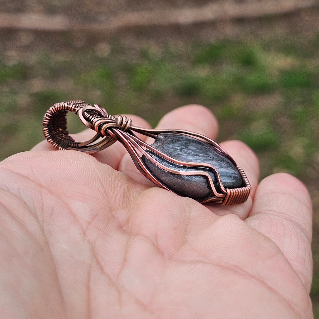 Heavy Heart - Hematite Copper Heart Pendant necklace