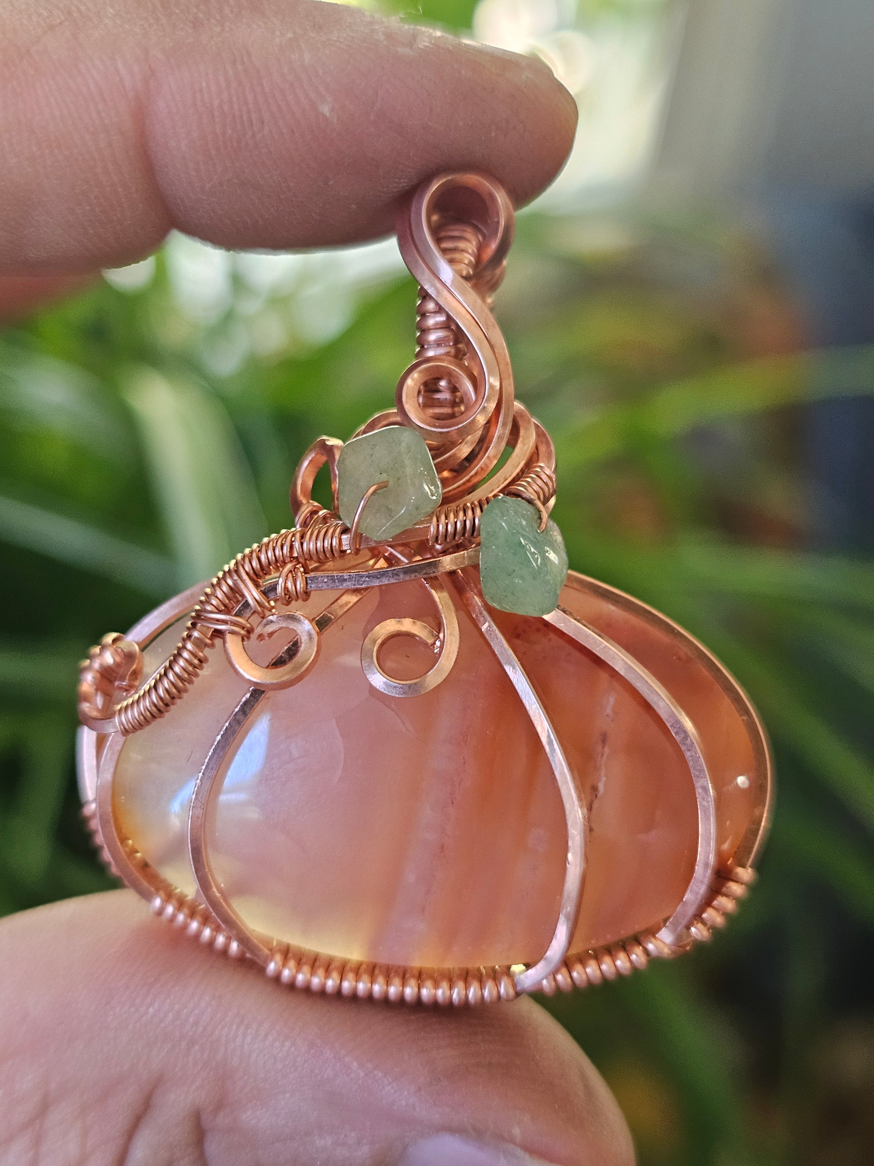 Carnelian and Green Aventurine Pumpkin for Yvonne